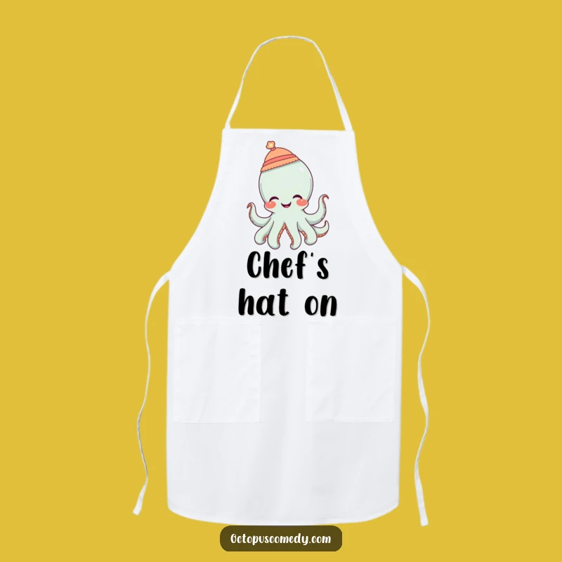 Funny Octopus Hat Giggle Apron: Comical Kitchen Wear for Cheerful Cooks