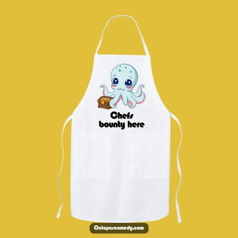 Funny Curious Octopus Treasure Chest Apron - Explore & Cook