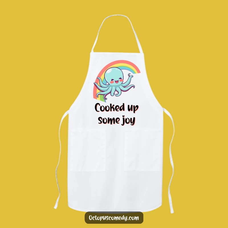 Funny Rainbow Octopus Apron - Magical Wear for Joyful Cooks Gift