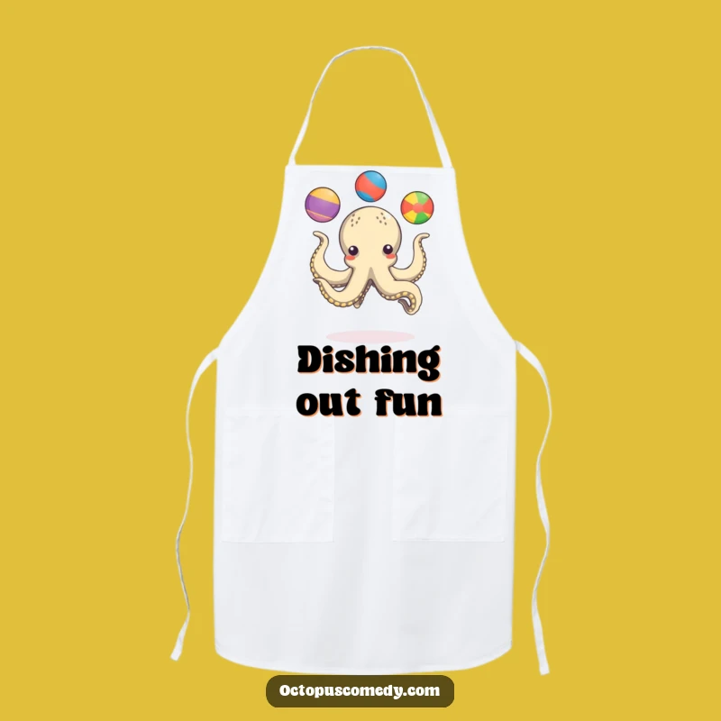 Funny Octopus Juggling Apron: Comical Kitchen Wear for Talented Cooks