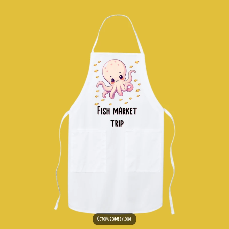Funny Octopus Apron: Drifting with Sparkly Fish, Ocean Chef Gift