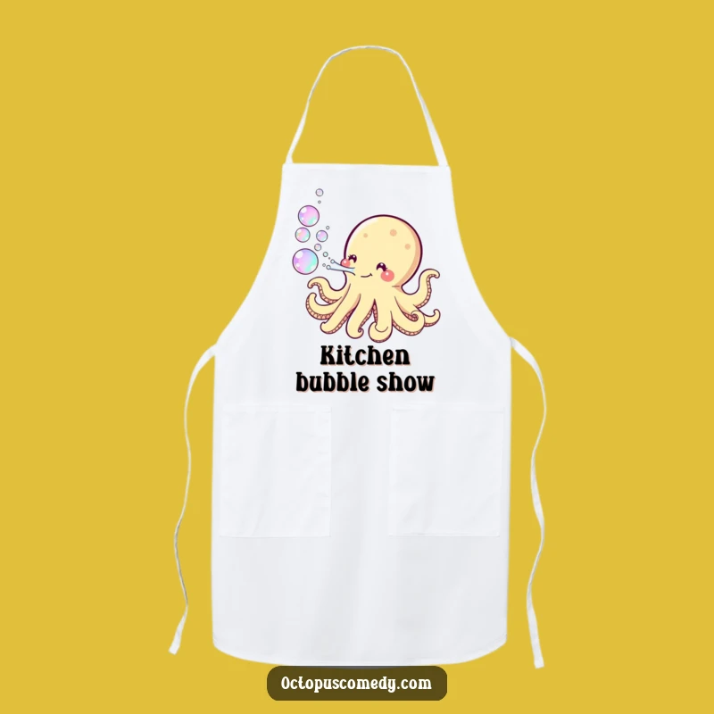 Funny Kawaii Octopus Bubble Apron: Cook with Playful Joy and Bubbly Charm!