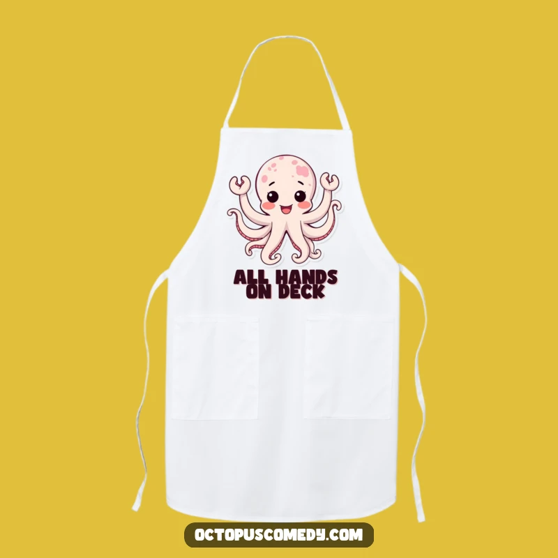 Funny Kawaii Octopus Joy Apron: Cook with Aquatic Cheer and Humor