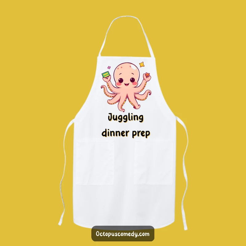 Funny Kawaii Octopus Juggling Apron: Cook with Dexterous Charm