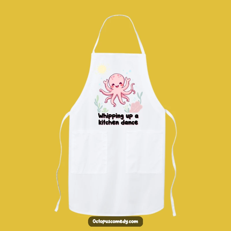 Funny Kawaii Octopus Kitchen Apron, Joyful Chef Gift