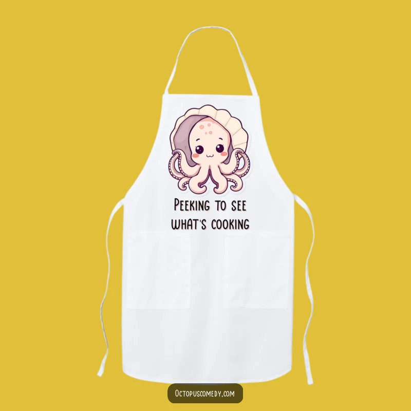 Funny Kawaii Octopus Kitchen Apron, Ocean Lover Gift