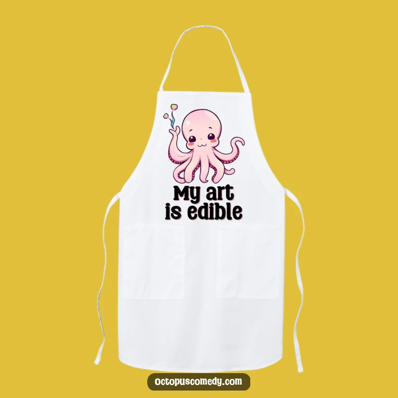 Funny Octopus Ink Apron, Creative Cephalopod Chef Wear, Hilarious Art Kitchen Gift