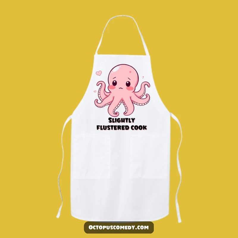 Funny Surprised Octopus Apron: Blushing in the Kitchen, Hilarious Gift