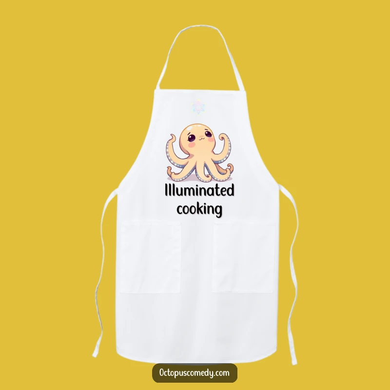 Funny Octopus Apron: Bioluminescent Bloom, Chef Octopus Gift