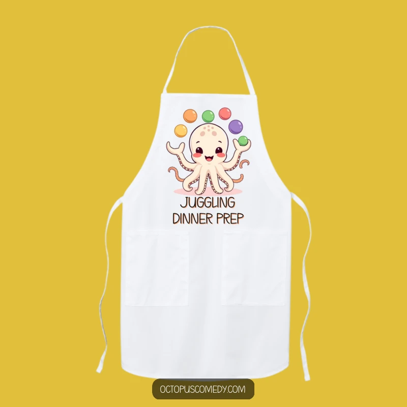 Funny Octopus Apron: Juggling Balls Kitchen Humor