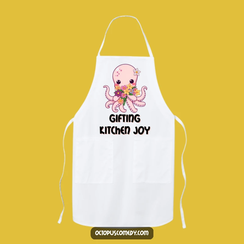 Kawaii Octopus Flower Apron: Kitchen Sweetness, Practical Funny Gift for Bakers