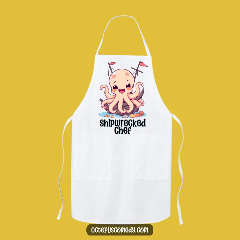Funny Joyful Octopus Shipwreck Apron - Cook & Laugh!