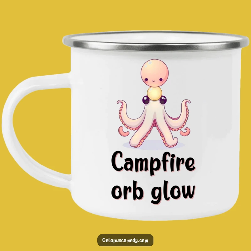 Funny Octopus Camping Mug: Balancing Orbs - Outdoor Magic Gift