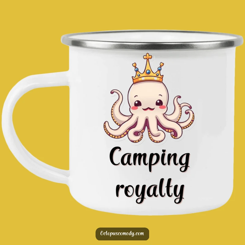Funny Royal Octopus Camping Mug: Your Hilarious Companion for Majestic Brews