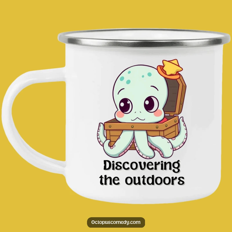 Curious Octopus Camping Mug: Funny Companion for Outdoor Explorers
