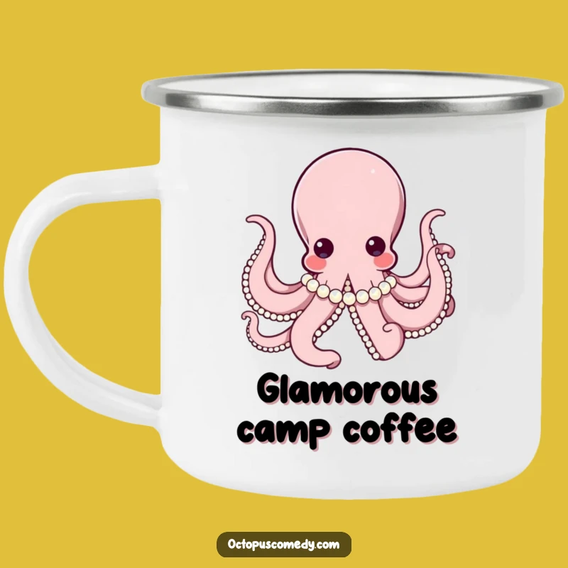 Elegant Octopus Pearl Camping Mug: Sophisticated Outdoor Sip