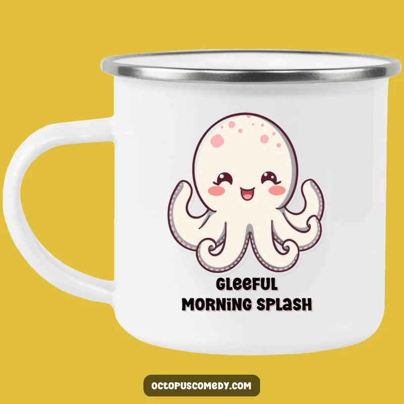 Funny Kawaii Octopus Camping Mug: Happy Sips with a Sparkling Delight!