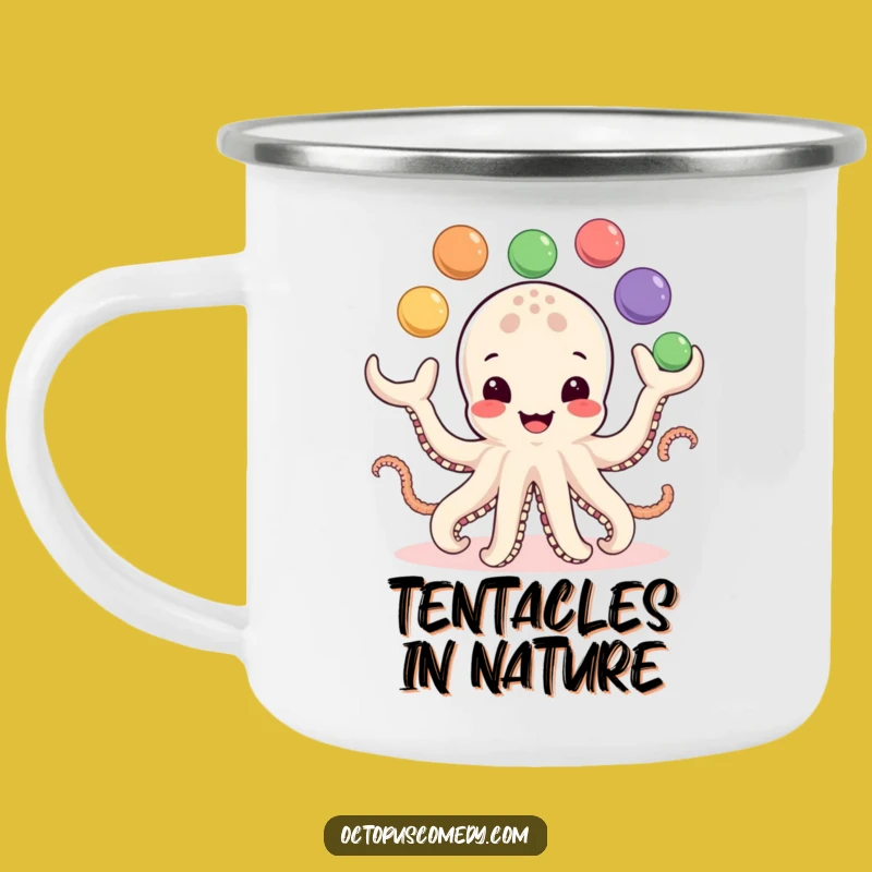 Funny Octopus Camping Mug: Juggling Balls Outdoor Humor