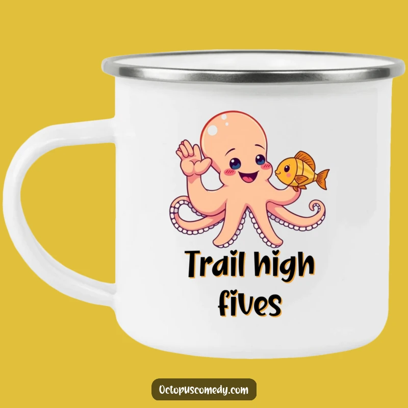 Funny Octopus High-Five Camping Mug: Your Hilarious Companion for Outdoor Fun