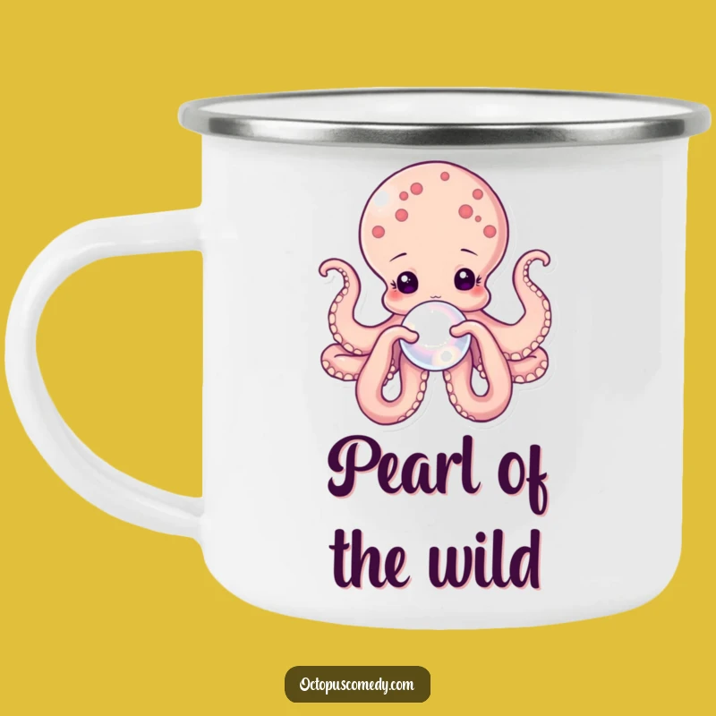 Funny Octopus Pearl Camping Mug: Adventure with Elegant Companionship