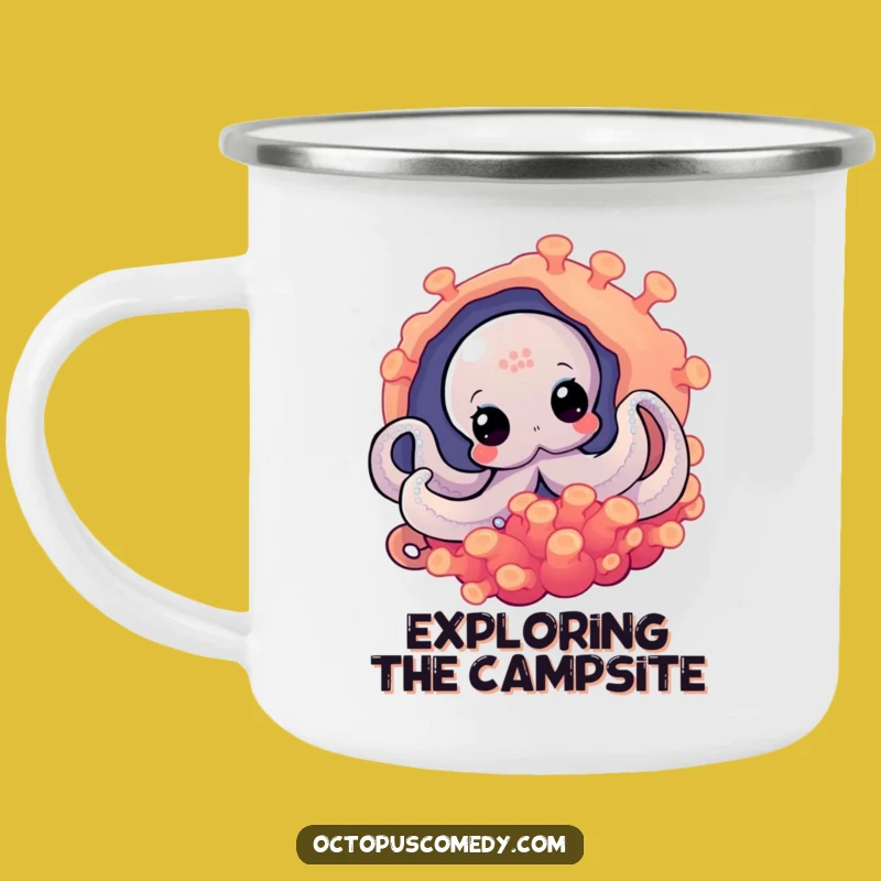 Funny Octopus Peek Camping Mug: Your Hilarious Companion for Explorer's Brew