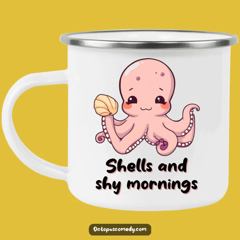 Funny Shy Octopus Camping Mug - Durable Outdoor Drinkware Gift