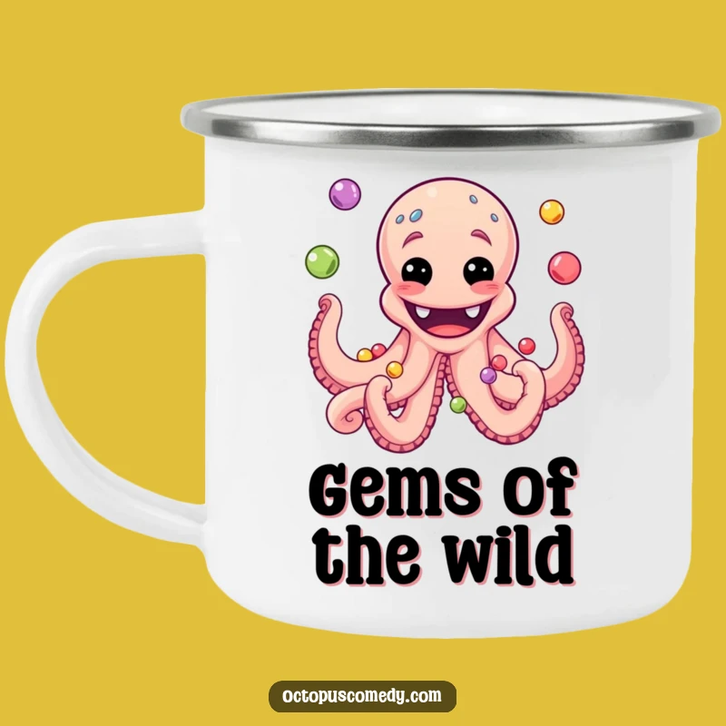 Grinning Octopus Camping Mug: Funny Companion for Outdoor Adventures