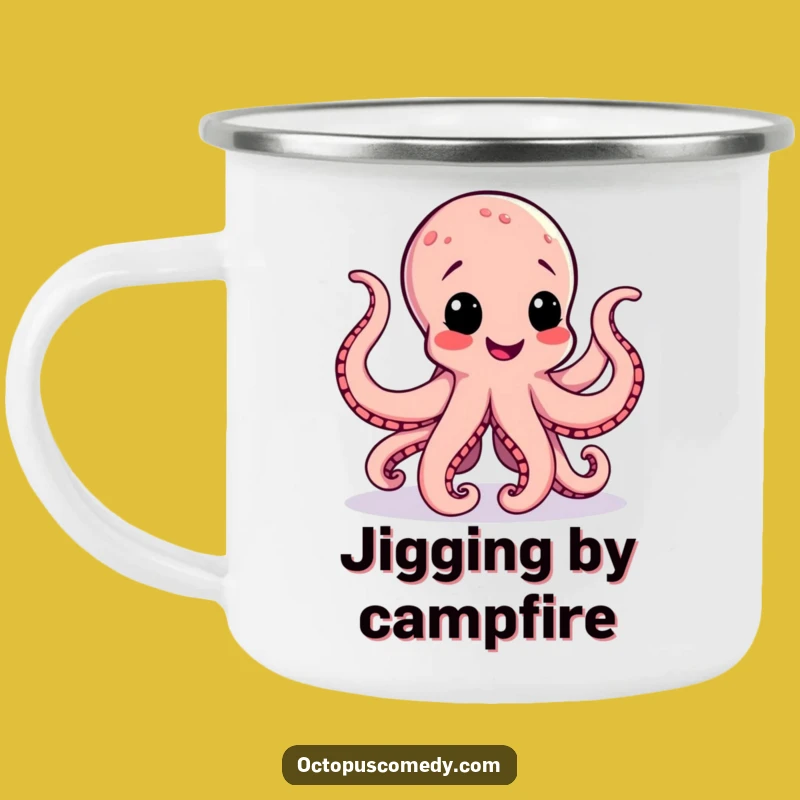 Funny Octopus Jig Camping Mug: Dancer Enamel Cup, Hilarious Outdoor Gift