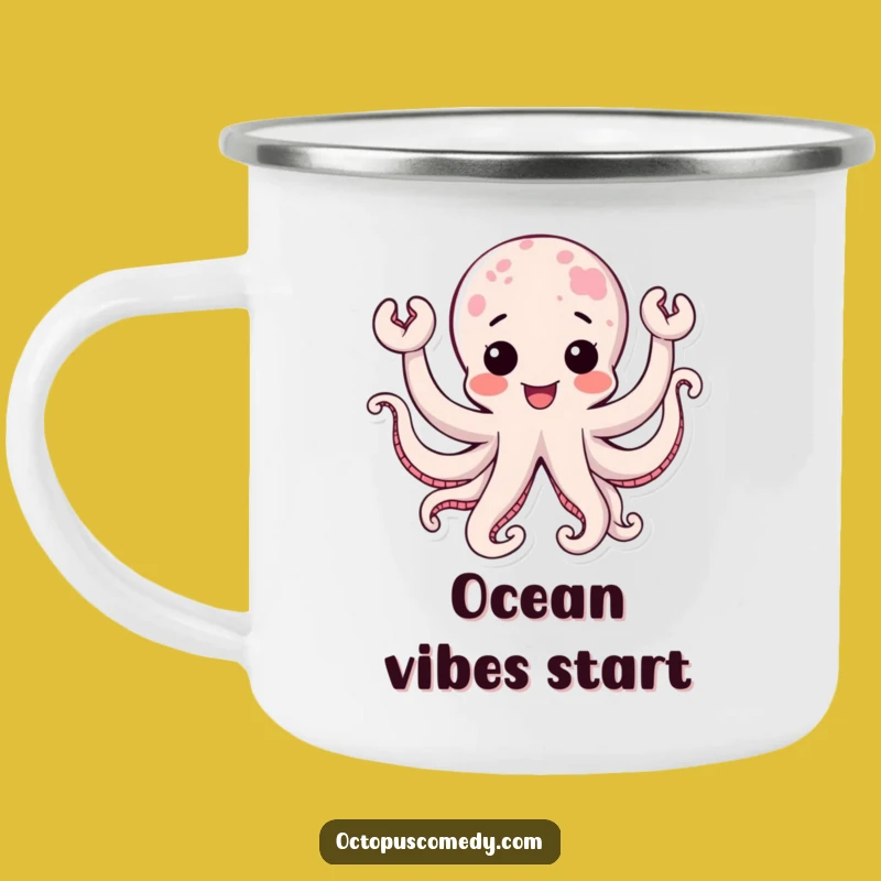 Funny Kawaii Octopus Joy Camping Mug: Adventure and Happiness in Every Sip