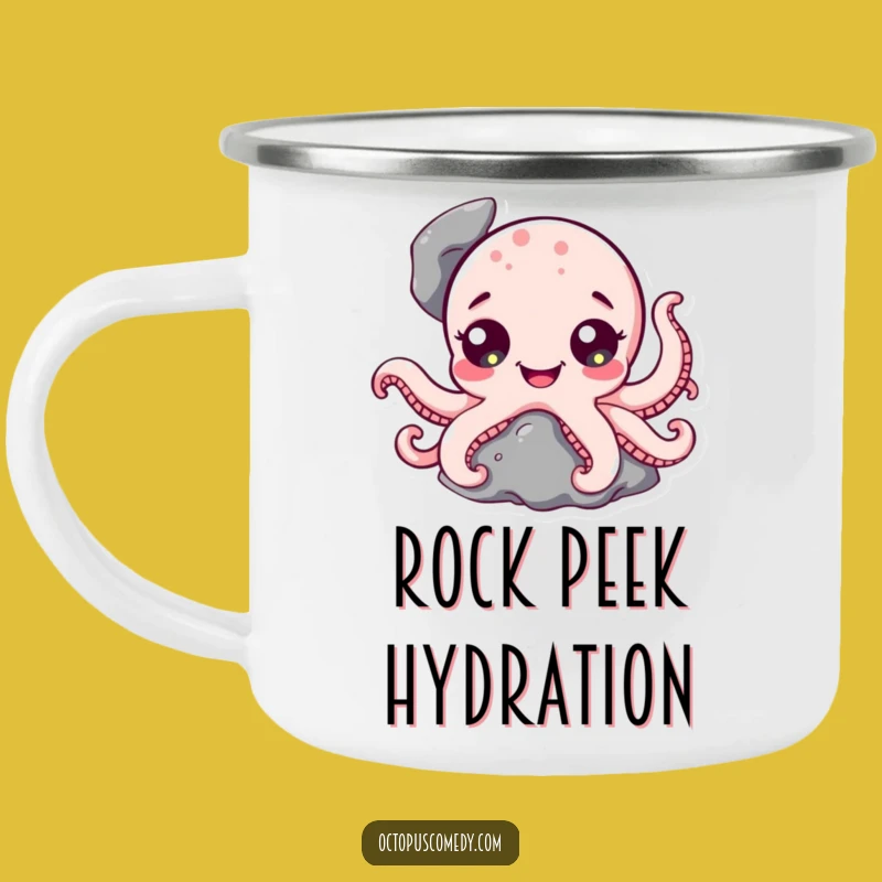 Funny Octopus Camping Mug: Peeking Character Adventure Fuel