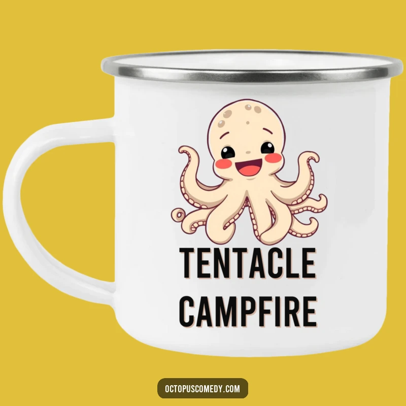Funny Octopus Smile Camping Mug - Joyful & Hilarious Outdoor Gift