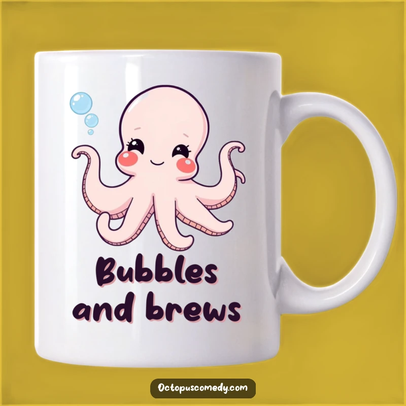 Funny Octopus Bubble Mug - Mischievous Grin Ocean Humor Gift