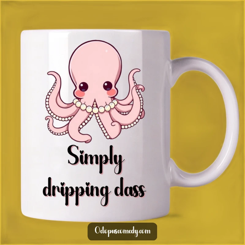 Elegant Octopus Pearl Mug: Sophisticated Sea Creature Gift