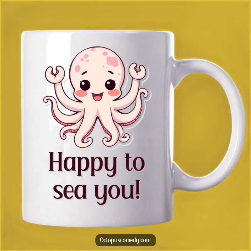 Funny Kawaii Octopus Joy Mug: Spread Happiness with Every Sip, Great Gift