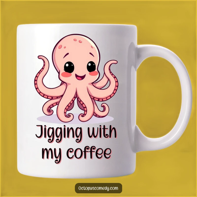 Funny Octopus Jig Mug: Happy Dancer Art, Perfect Hilarious Gift for Ocean Lovers