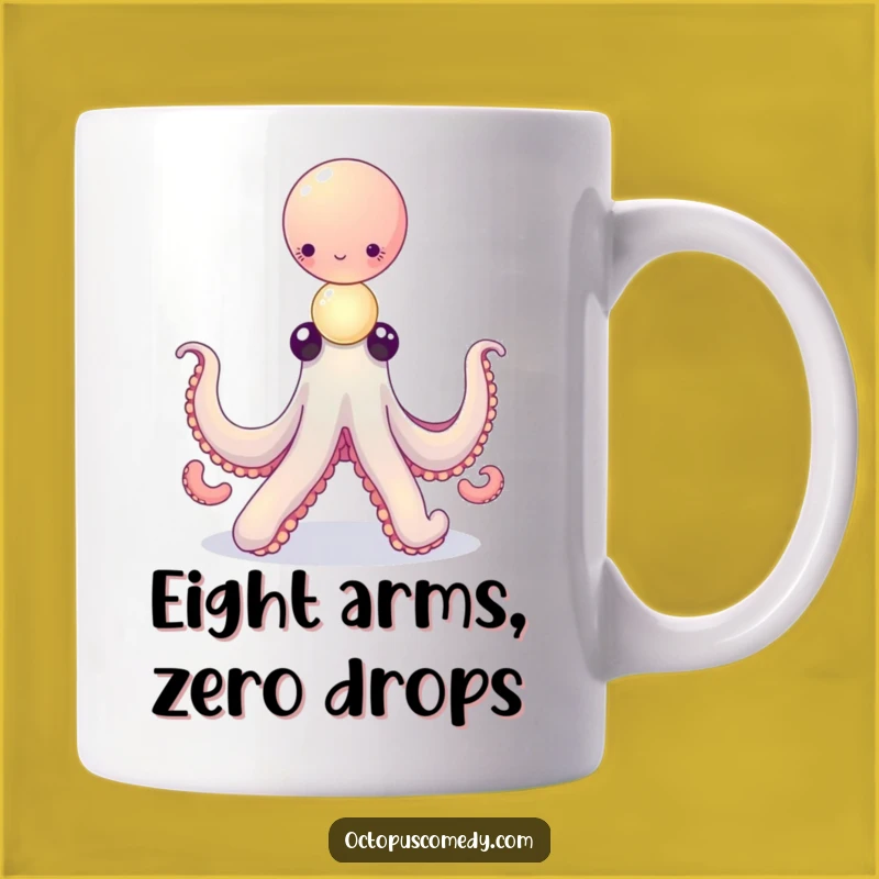Funny Octopus Mug: Balancing Glowing Orbs, Magical & Quirky Gift