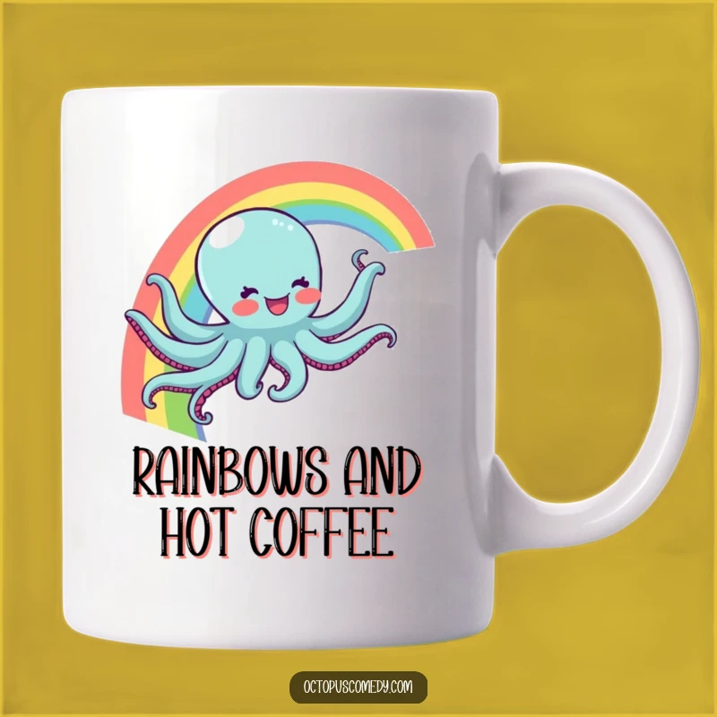 Funny Rainbow Octopus Mug - Joyful & Magical Gift for Dreamers