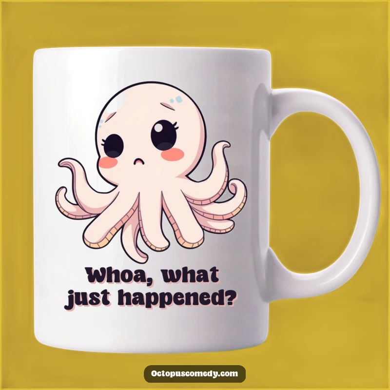 Funny Surprised Octopus Mug: Whimsical Floating Surprise Gift