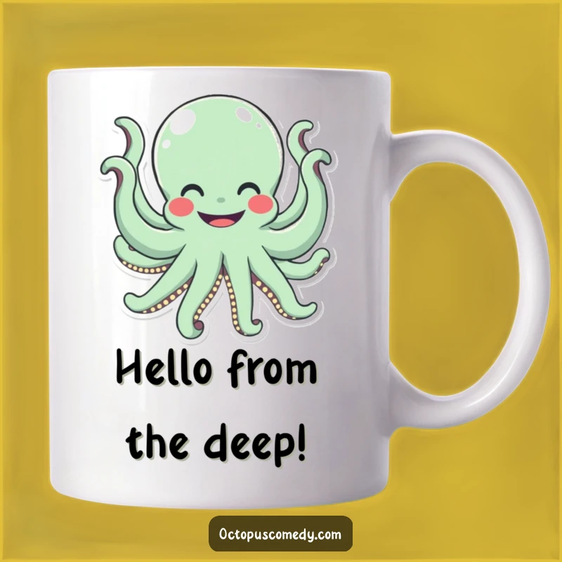 Funny Octopus Hug Mug: Joyful Eight-Armed Greeting Gift for Ocean Lovers