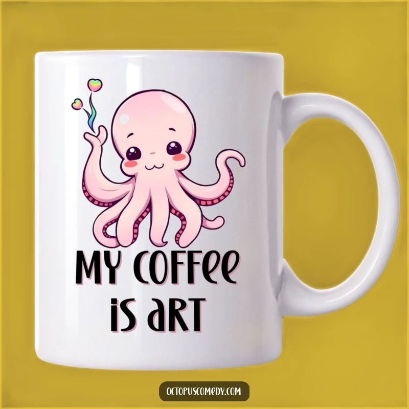 Funny Octopus Ink Wave Mug, Creative Cephalopod Drinkware, Hilarious Art Gift