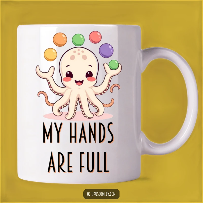 Funny Smiling Octopus Mug: Juggling Balls & Playful Humor Gift