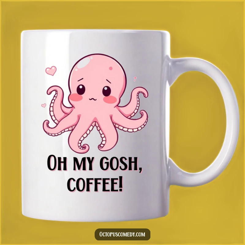 Funny Surprised Octopus Mug: Caught in a Current, Perfect Hilarious Gift