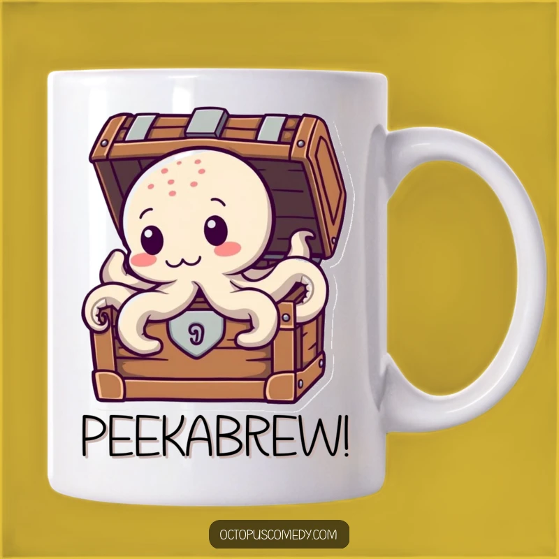 Funny Peek-a-Boo Octopus Mug: Hidden Treasure Fun, Perfect Funny Gift for Explorers