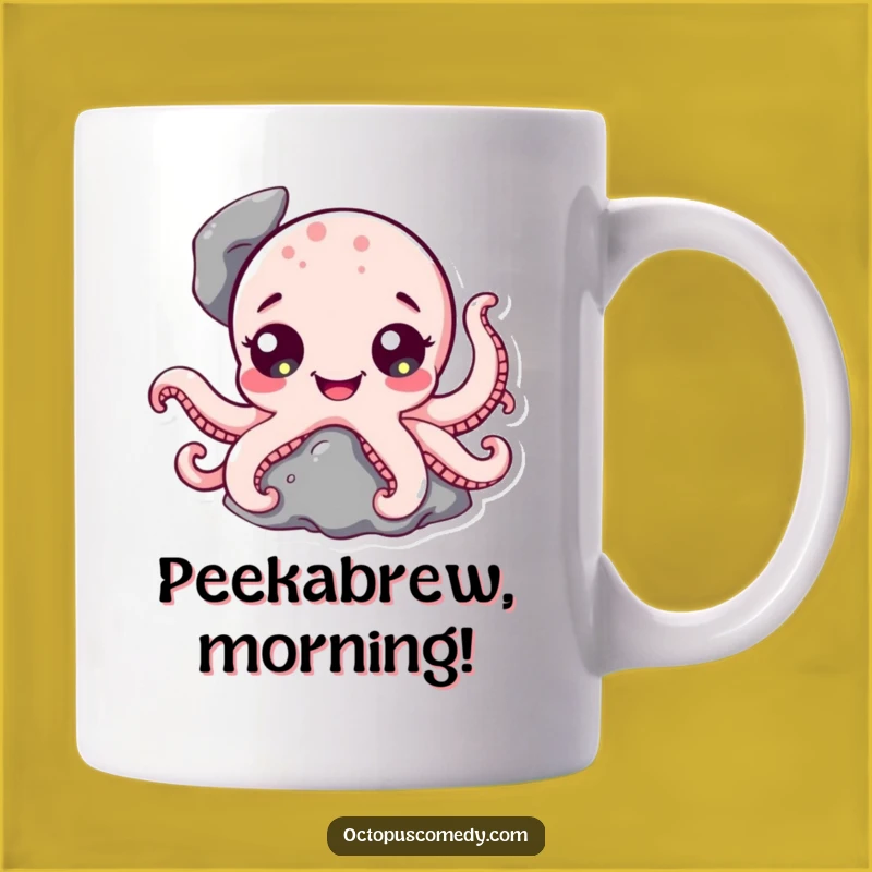 Funny Octopus Mug: Peeking Character with Happy Eyes, Perfect Gift