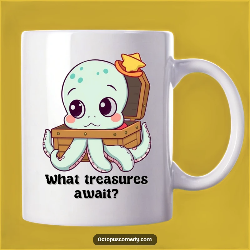 Curious Octopus Mug: Funny Treasure Hunt Gift for Explorers