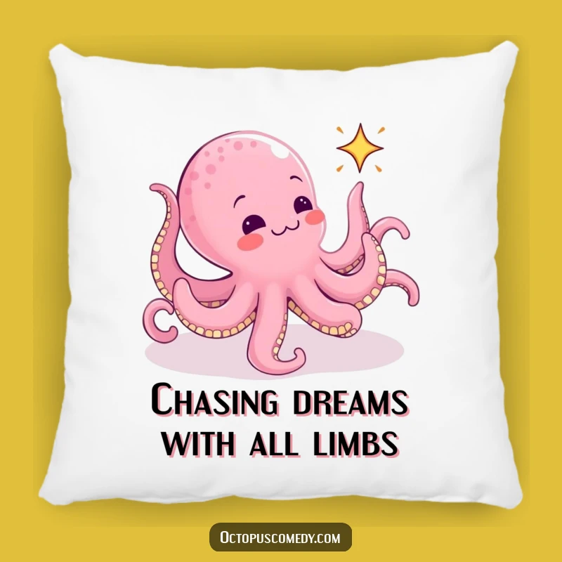 Funny Octopus Pillow: Soft Animated Sparkle Chase Cushion - Comfy Gift