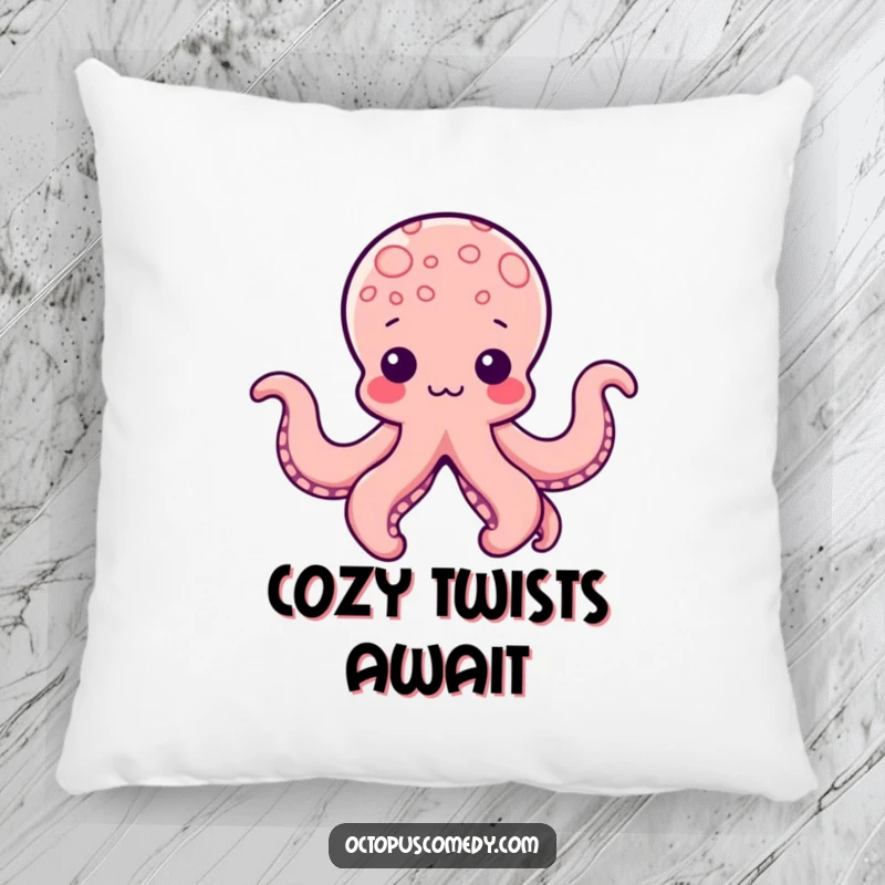 Funny Kawaii Octopus Pillow featuring a cute octopus whose tentacles are playfully shaped, offering soft comfort and artistic appeal.