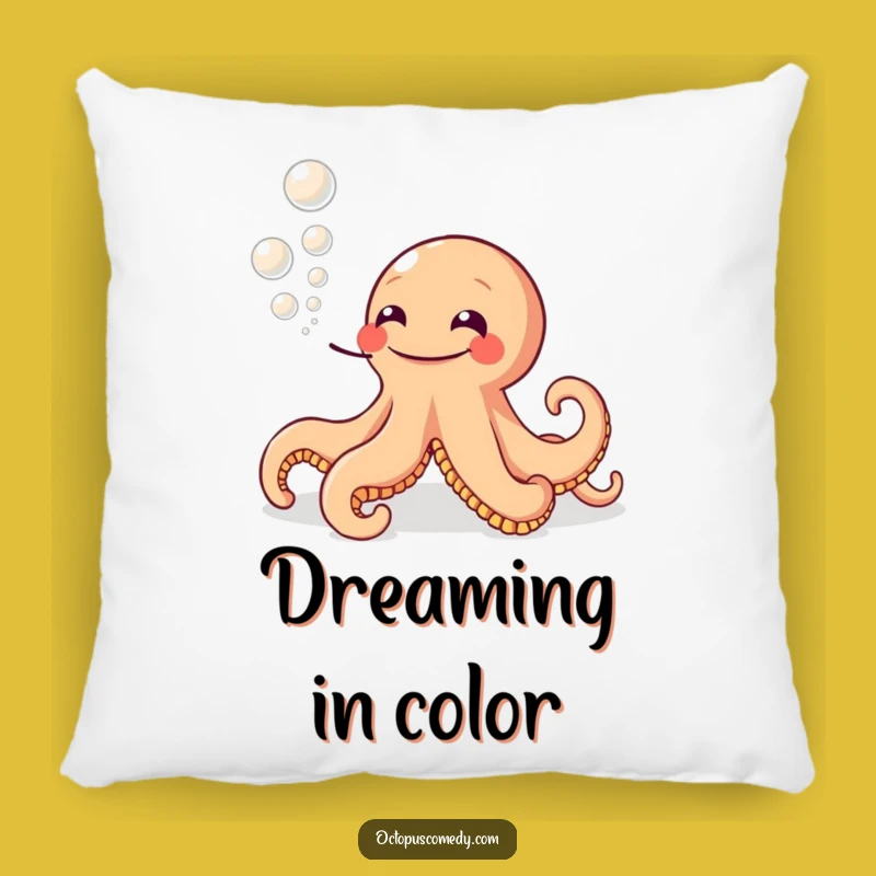Funny Grinning Octopus Pillow: Cozy Bubbles of Joy, Great Funny Gift