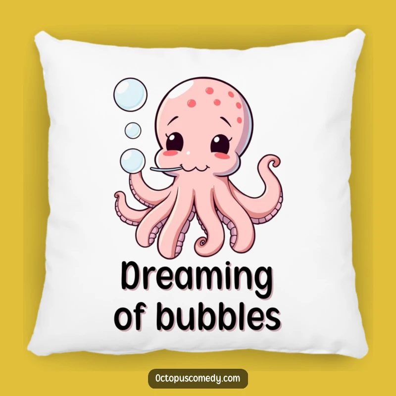Funny Octopus Bubbles Pillow: Cozy Comical Underwater Comfort