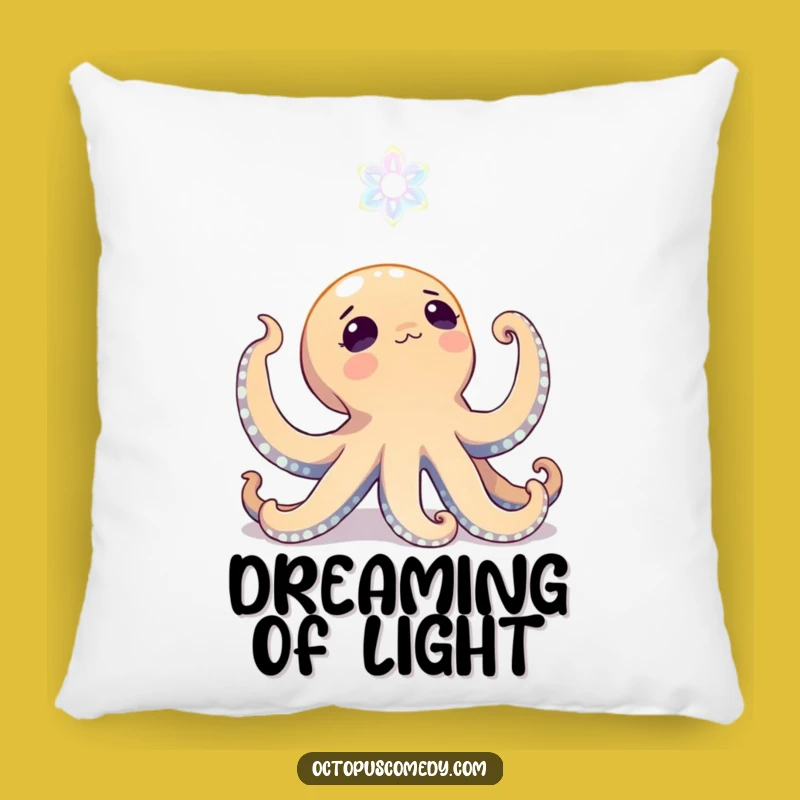 Funny Octopus Pillow: Bioluminescent Bloom Wonder, Cozy Magical Gift